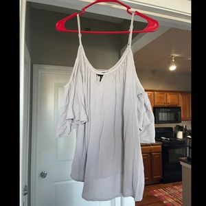 Torrid 00 grey top with exposed shoulders